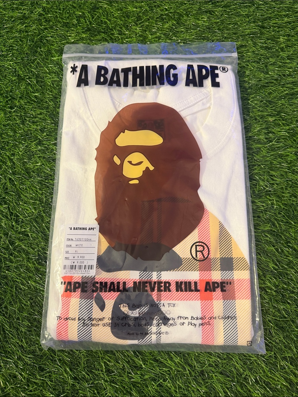 White burberry bape Graphic Tee - White